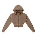 Vintage Washed Cropped Fleece Hoodie
