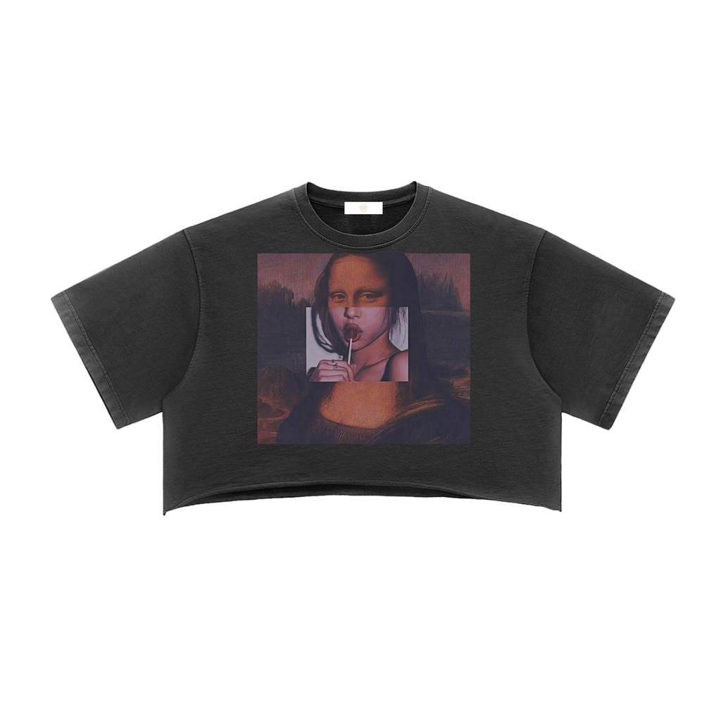 Snow Washed Raw Edge Crop Top