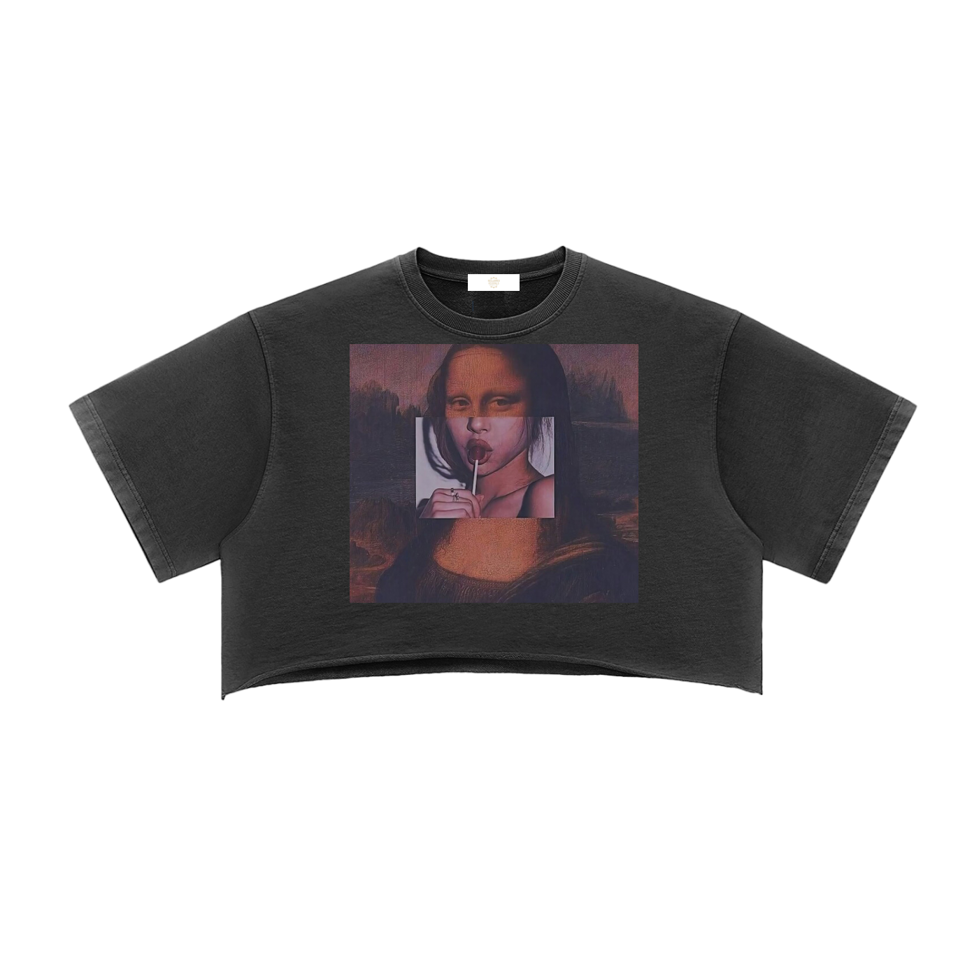 Snow Washed Raw Edge Crop Top