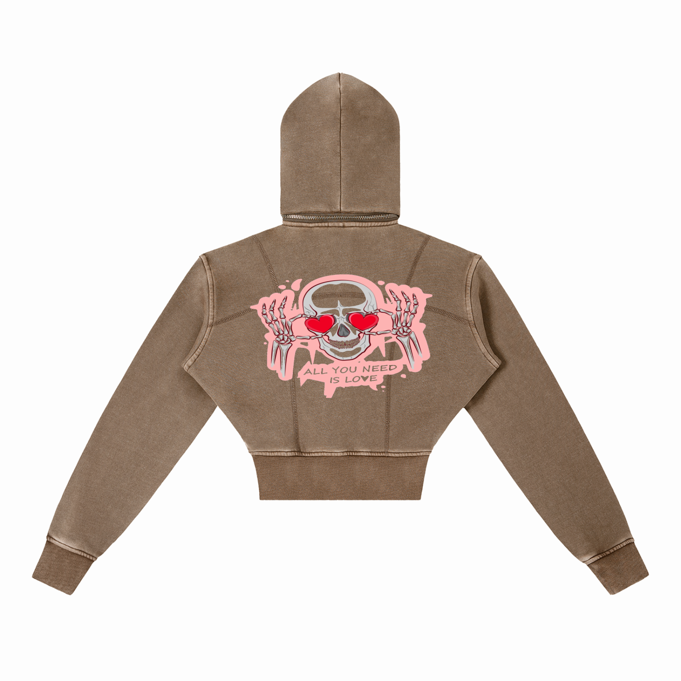 Vintage Washed Cropped Fleece Hoodie