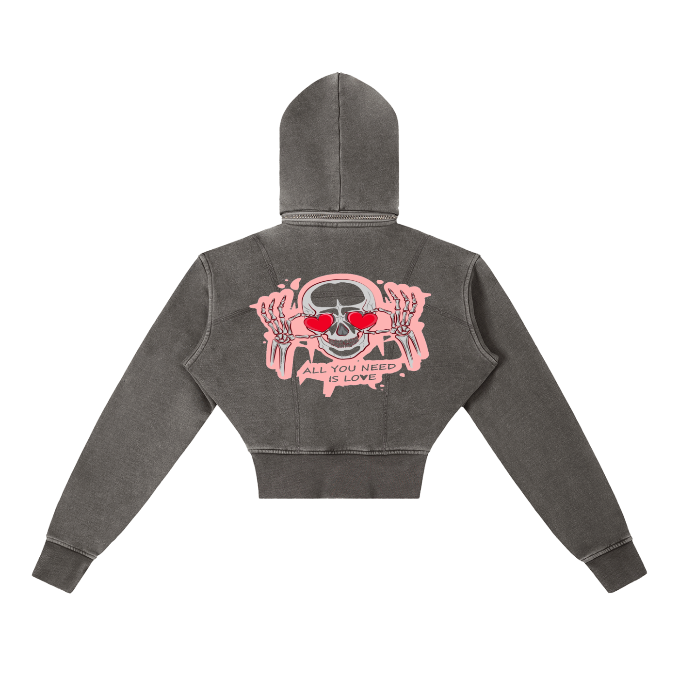 Vintage Washed Cropped Fleece Hoodie