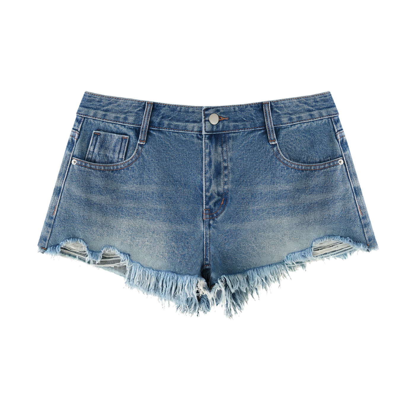 Vintage Raw Hem Revival Denim Shorts