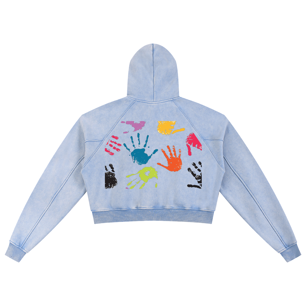 Snow Washed Cropped Hoodie