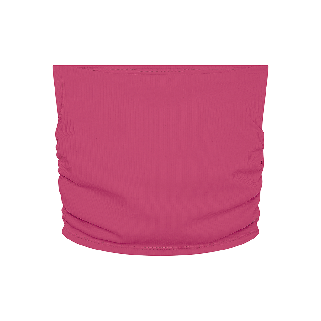 Reclaimed Rucheds Cropped Yoga Tube Top