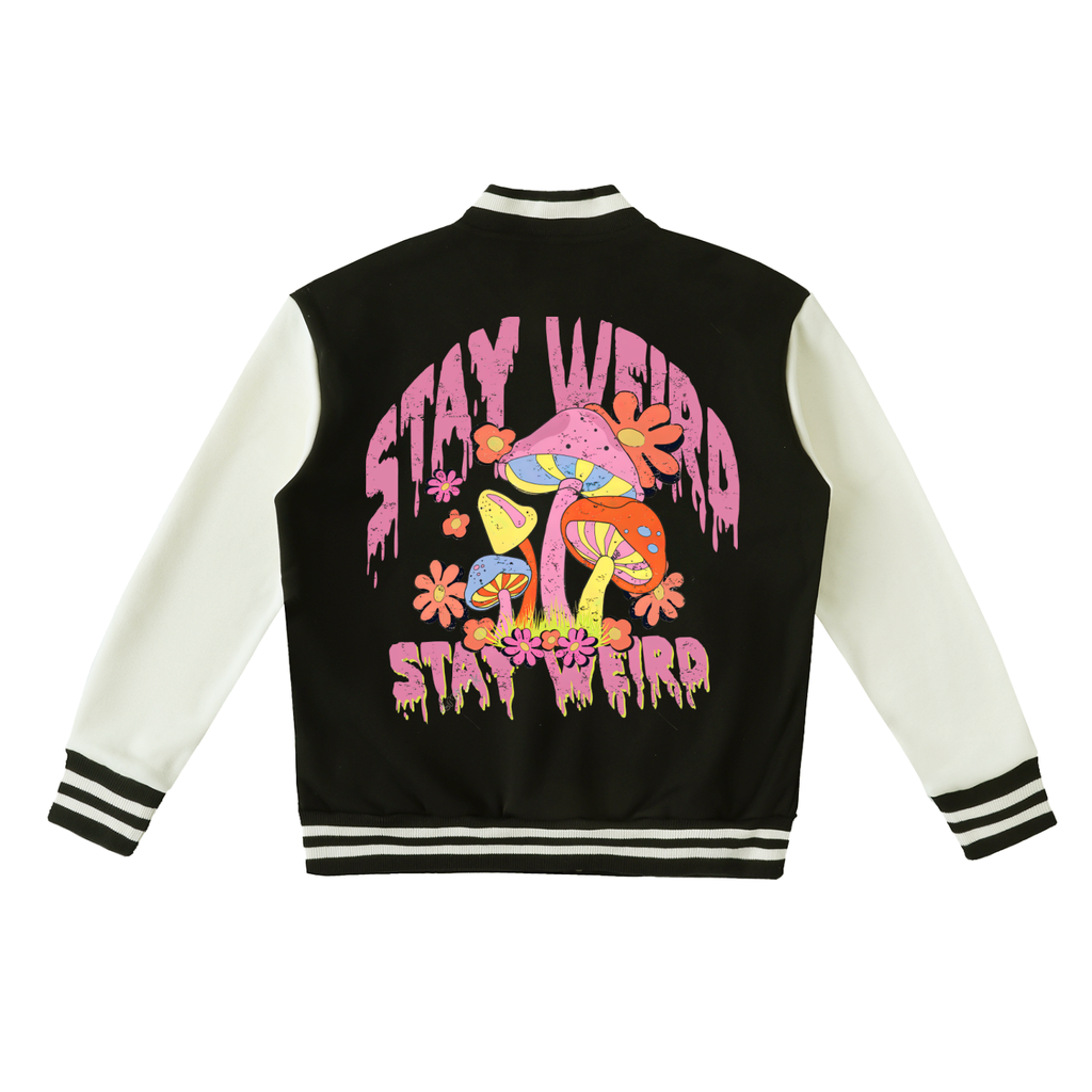 Two-Tone Fleeced Varsity Jacket