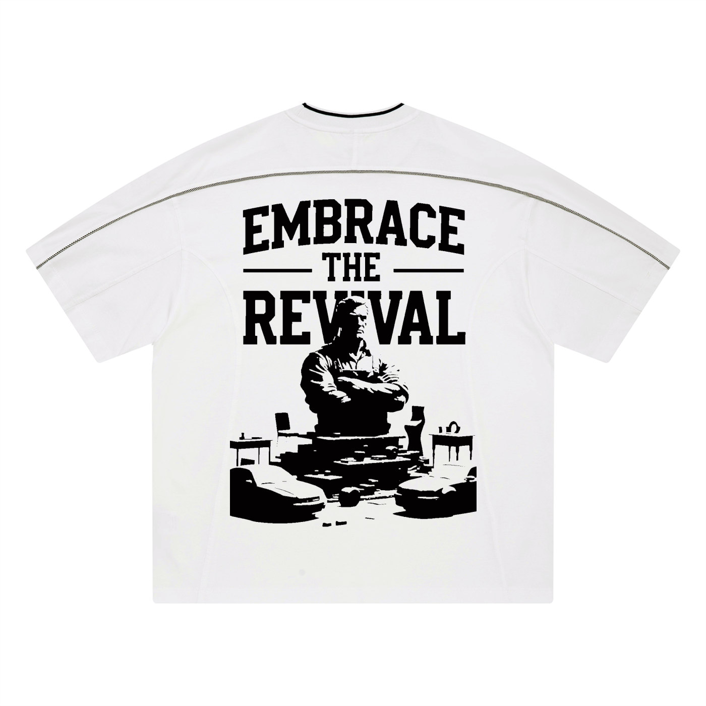 Unisex Oversized Contrast Tape T-Shirt
