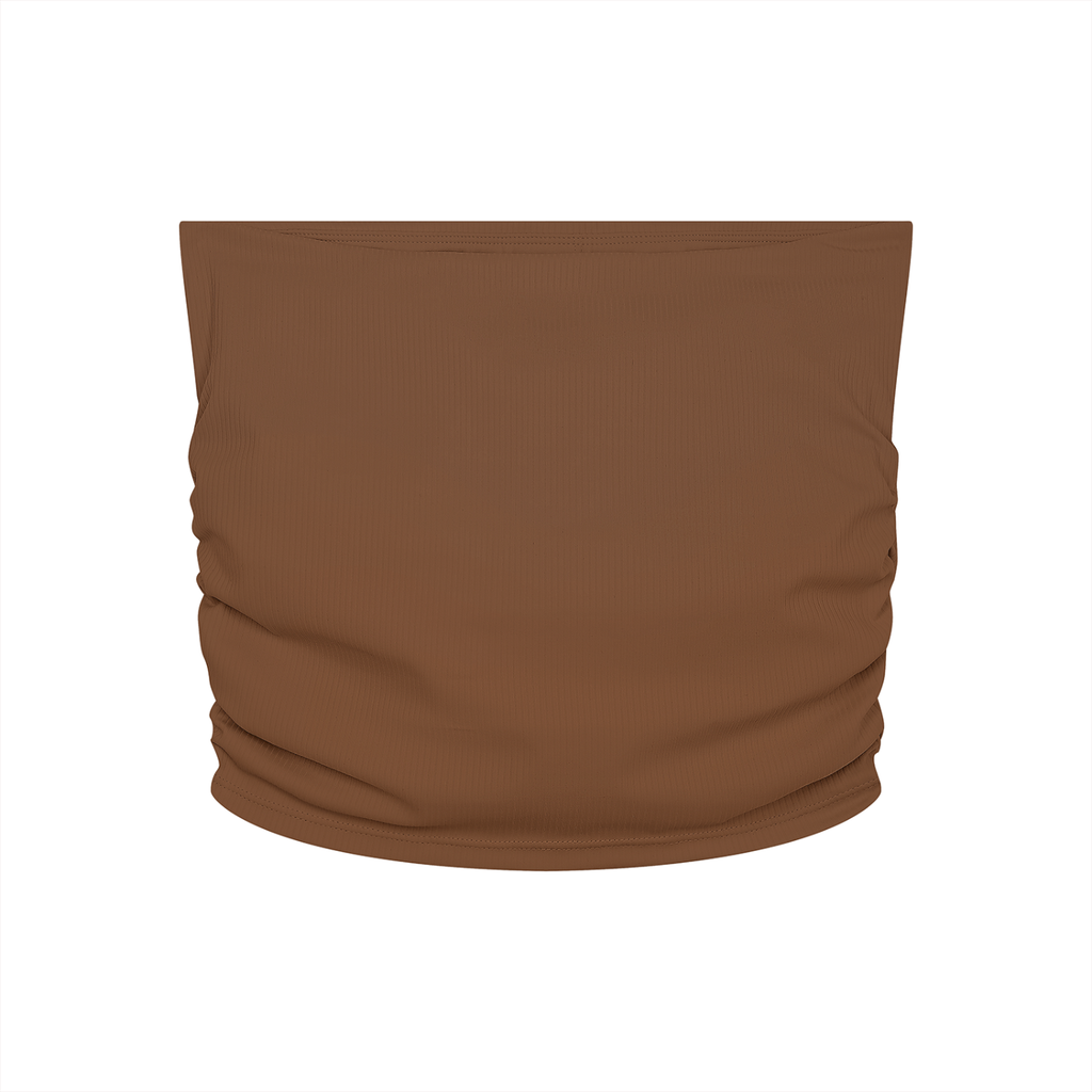 Reclaimed Rucheds Cropped Yoga Tube Top