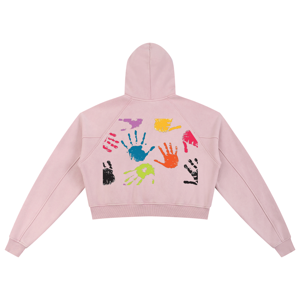 Snow Washed Cropped Hoodie
