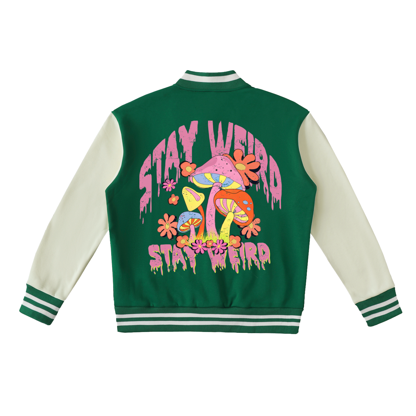 Two-Tone Fleeced Varsity Jacket