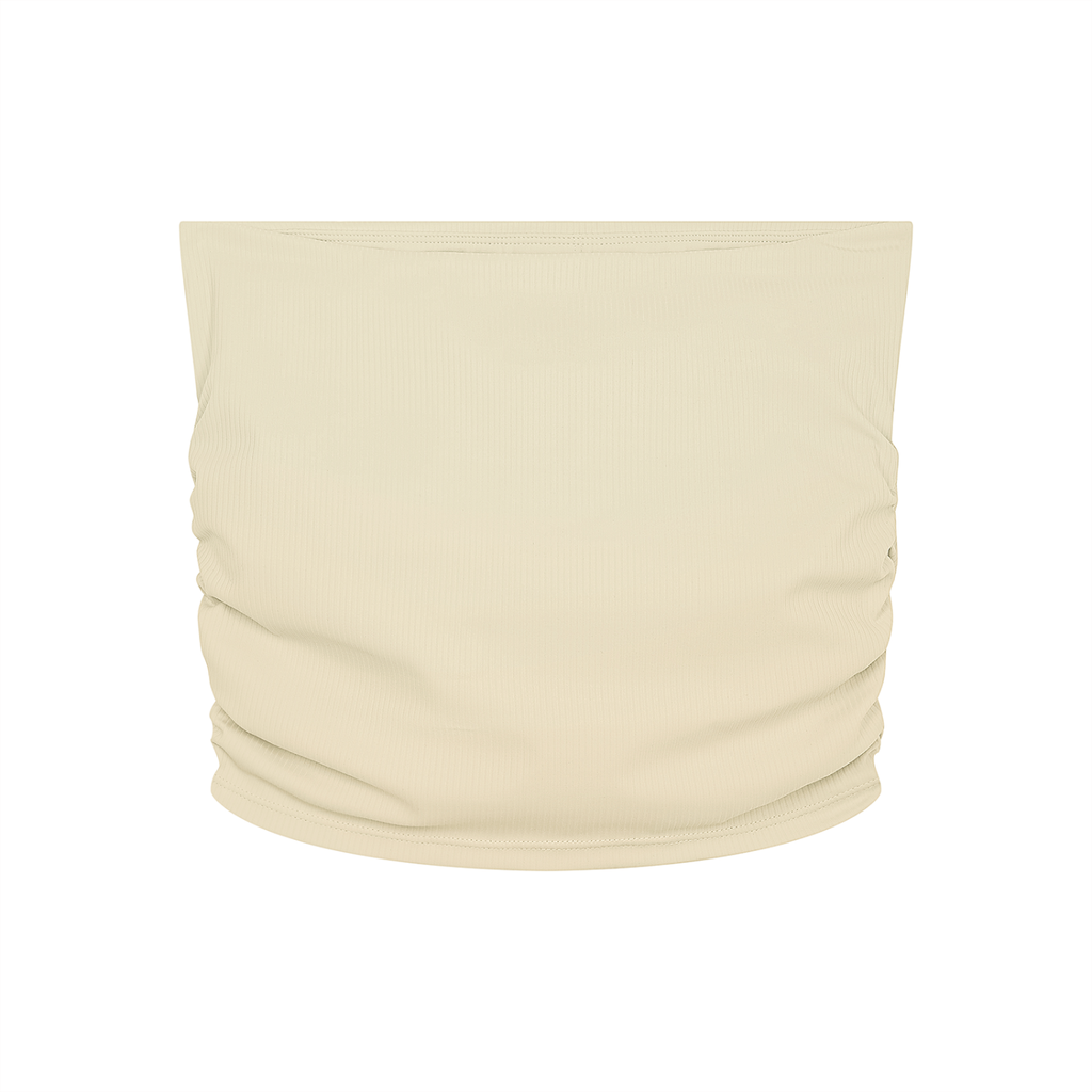 Reclaimed Rucheds Cropped Yoga Tube Top