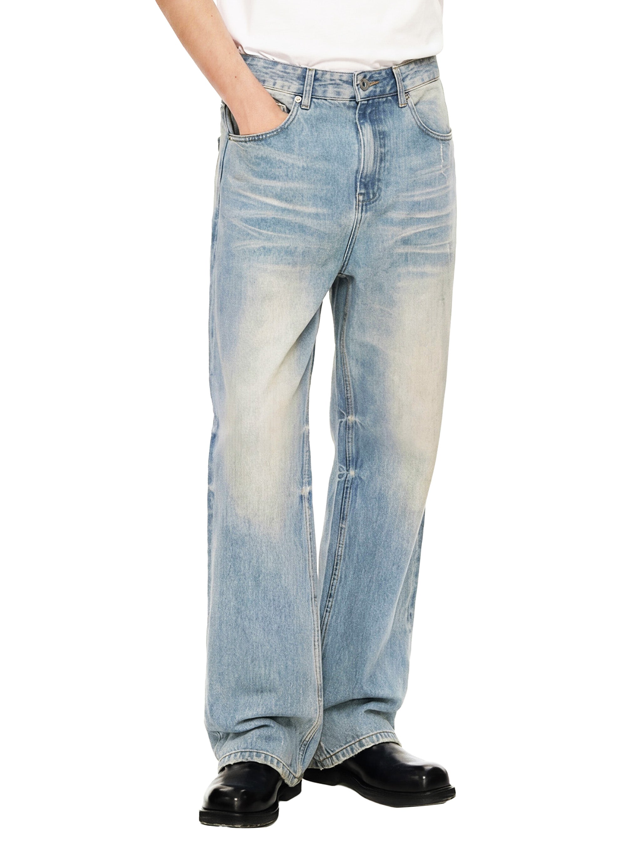Reclaimed Supply Raw Hem Denim Jeans
