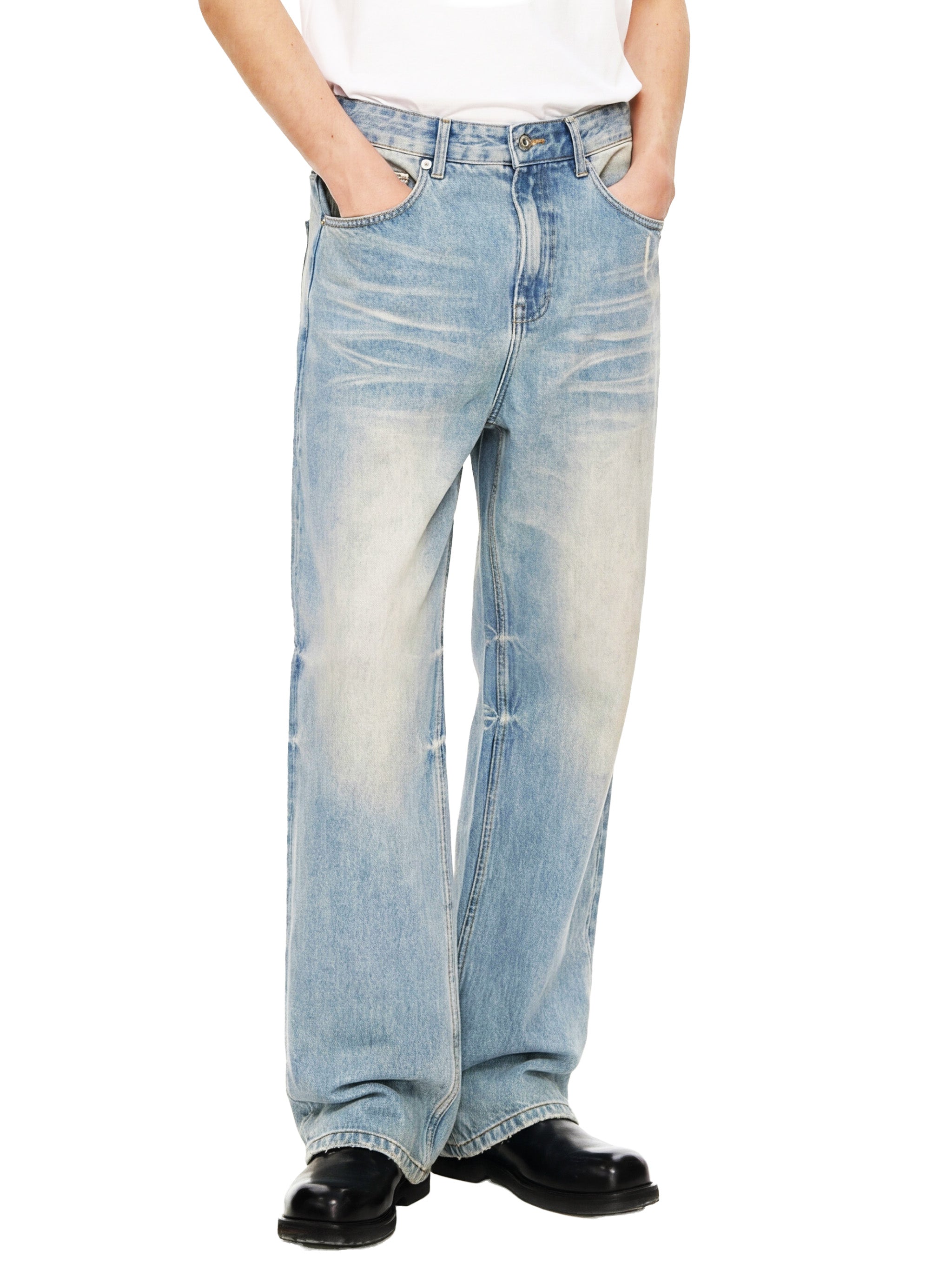 Reclaimed Supply Raw Hem Denim Jeans